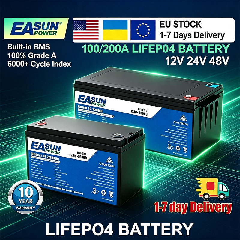 Grid Tie Inverter Limiter 2000W - EASUN POWER LiFePO4 Batterie 100Ah 200Ah
