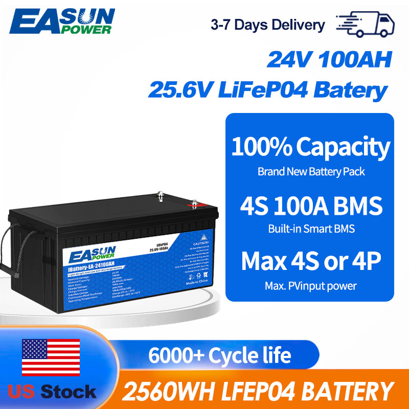 Grid Tie Inverter Limiter 2000W - Easun Power 24V 100Ah LiFePO4 Lithium-Batterie